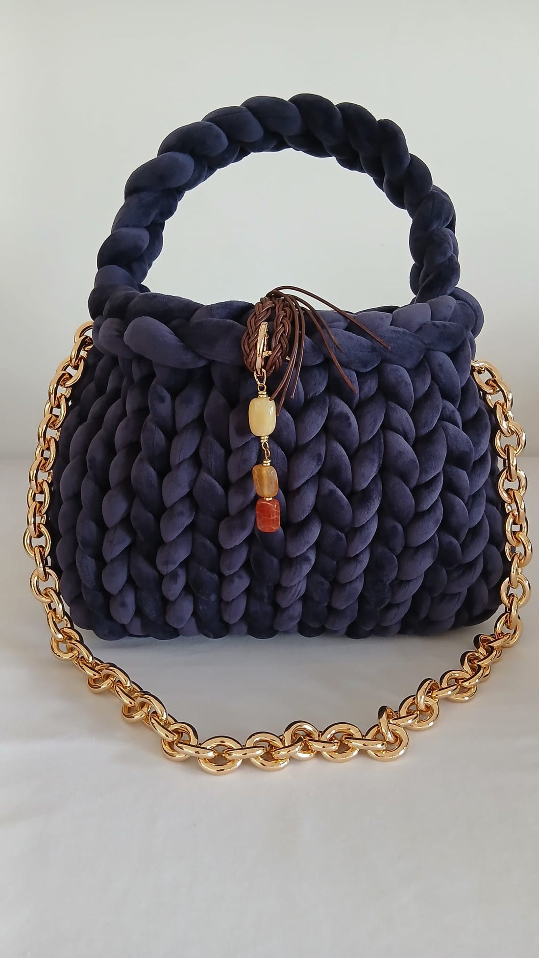 ANITÆ Handwoven Velvet Bag – Dusty Grey