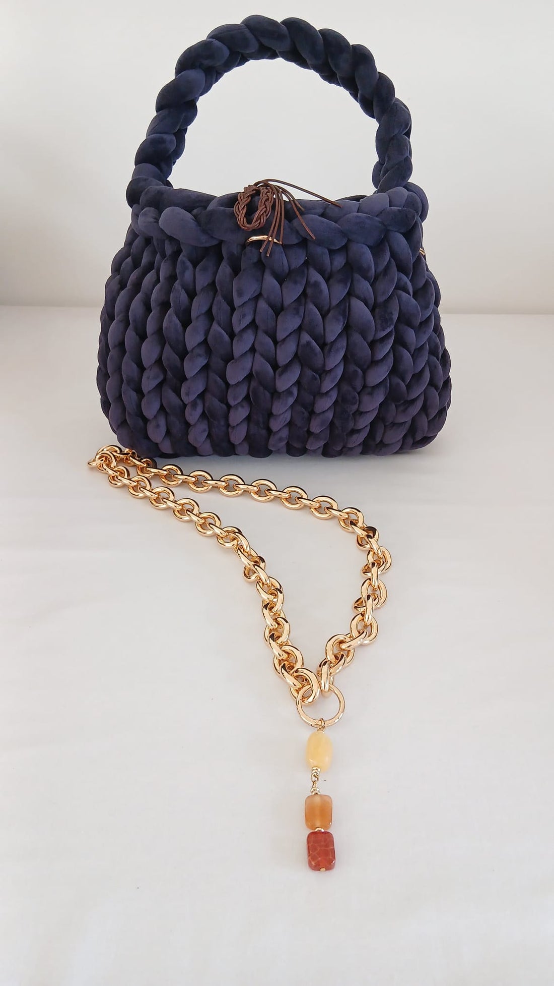 ANITÆ Handwoven Velvet Bag – Dusty Grey