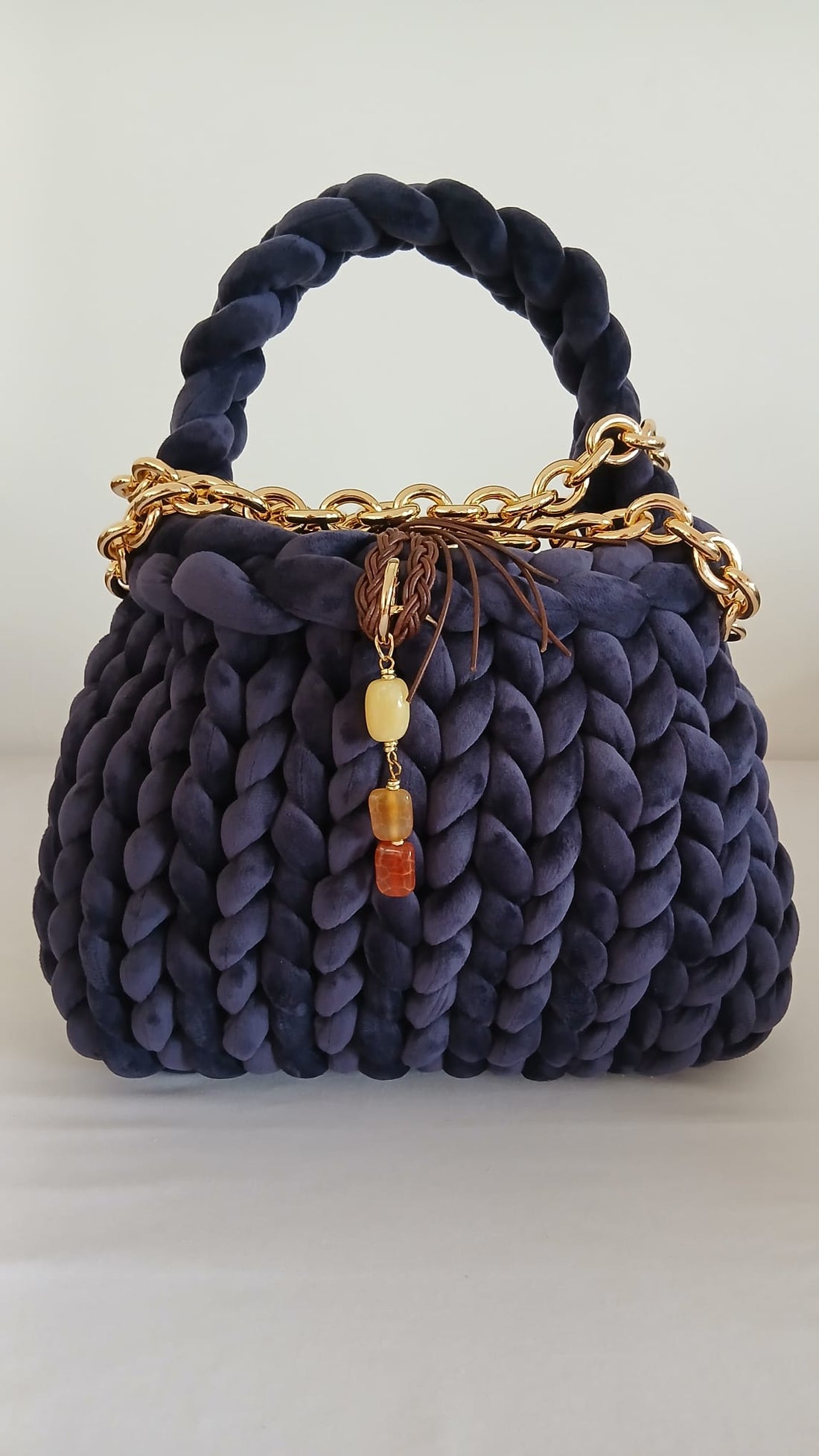 ANITÆ Handwoven Velvet Bag – Dusty Grey
