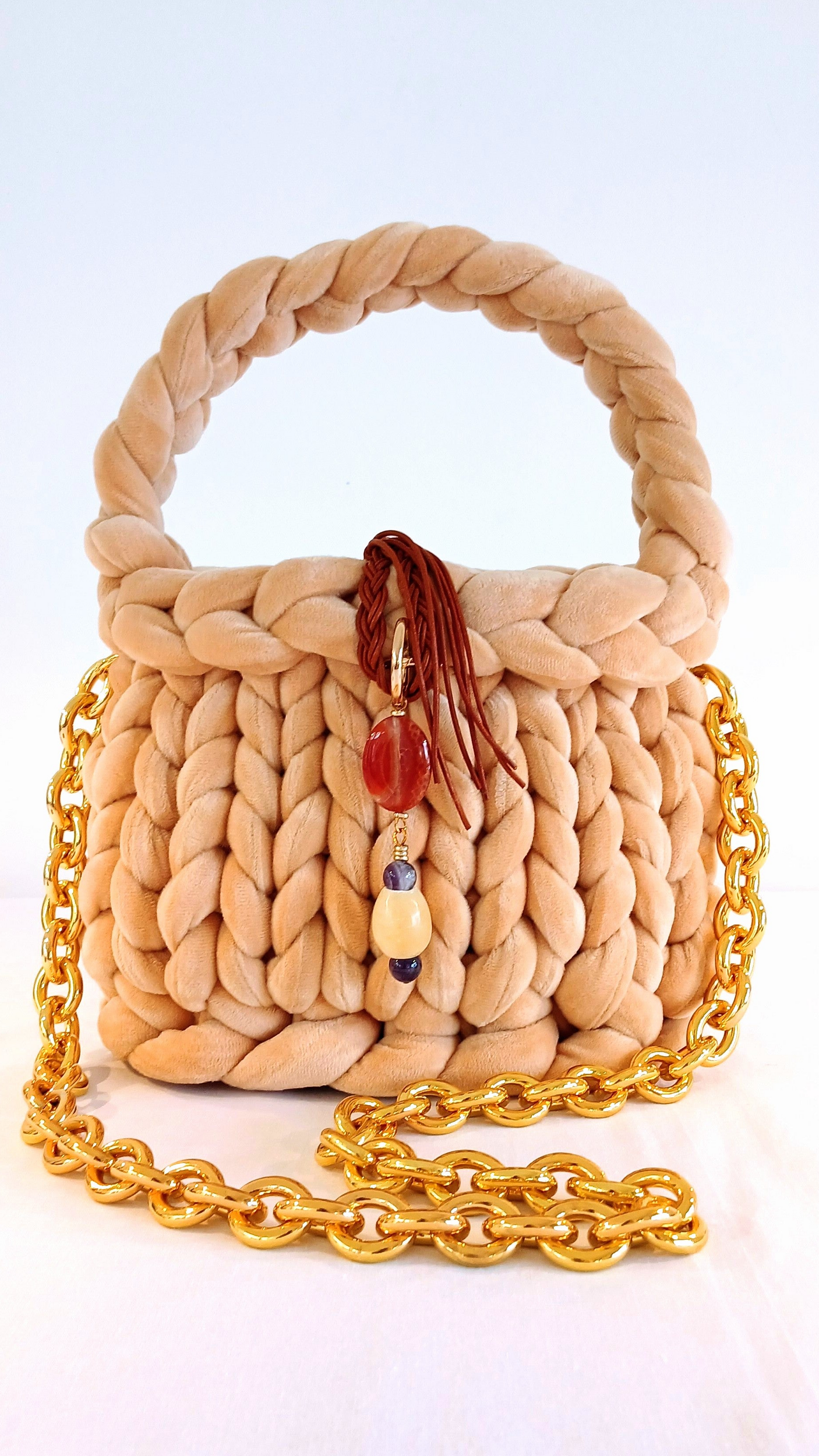 ANITÆ Handwoven Velvet Bag - Sahara Nud